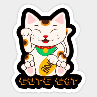 Cute Cat Chinese Design Sticker